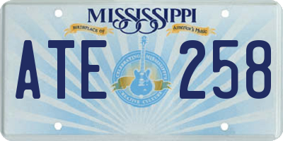 MS license plate ATE258