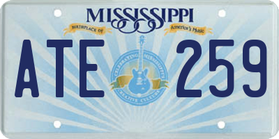 MS license plate ATE259