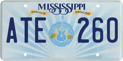 MS license plate ATE260