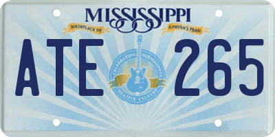MS license plate ATE265