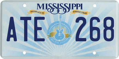 MS license plate ATE268