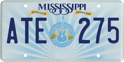 MS license plate ATE275