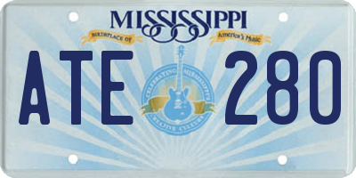 MS license plate ATE280