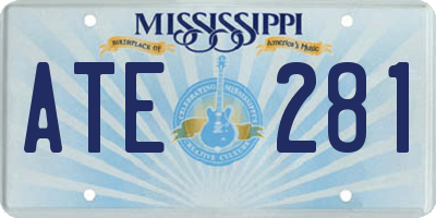 MS license plate ATE281