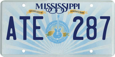 MS license plate ATE287