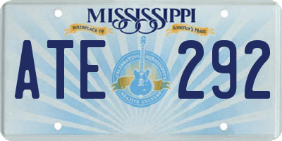MS license plate ATE292
