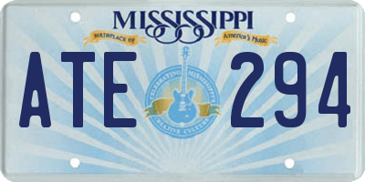 MS license plate ATE294