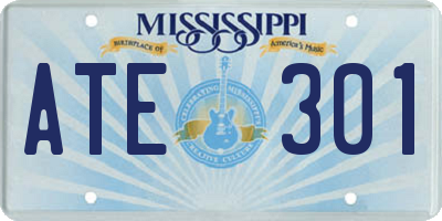MS license plate ATE301