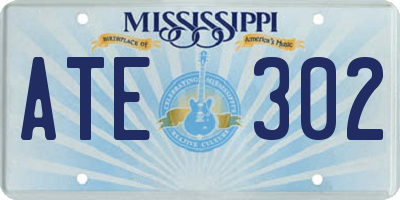 MS license plate ATE302