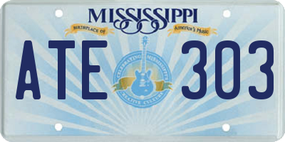 MS license plate ATE303