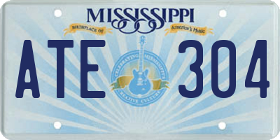 MS license plate ATE304