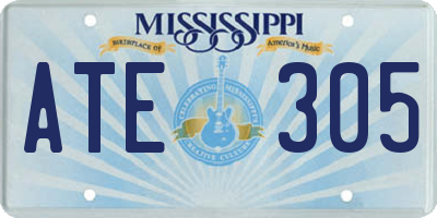 MS license plate ATE305