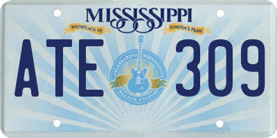 MS license plate ATE309
