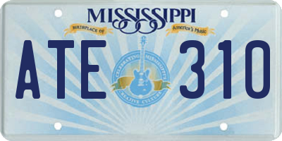 MS license plate ATE310
