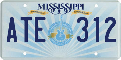 MS license plate ATE312