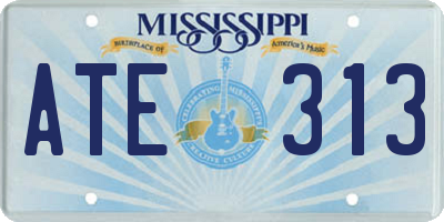 MS license plate ATE313