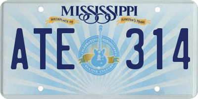 MS license plate ATE314