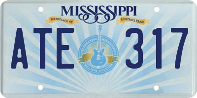 MS license plate ATE317