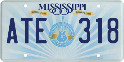 MS license plate ATE318