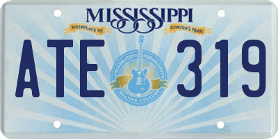 MS license plate ATE319