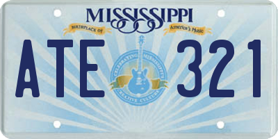 MS license plate ATE321