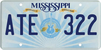 MS license plate ATE322