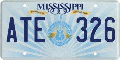 MS license plate ATE326