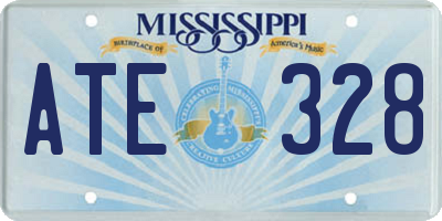 MS license plate ATE328