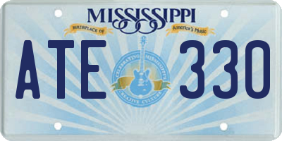 MS license plate ATE330