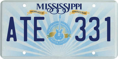 MS license plate ATE331