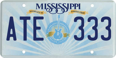 MS license plate ATE333