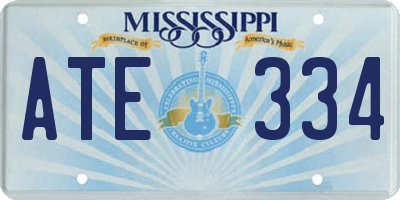 MS license plate ATE334