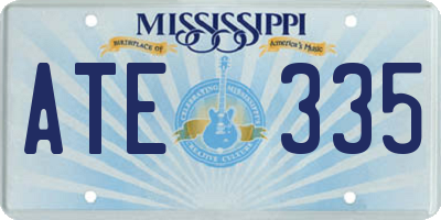 MS license plate ATE335