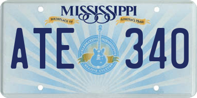 MS license plate ATE340