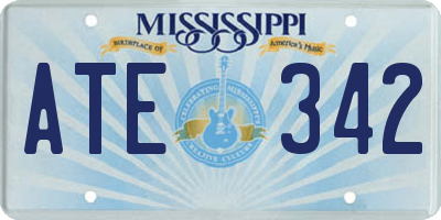 MS license plate ATE342