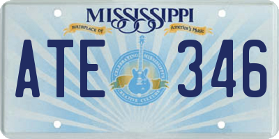 MS license plate ATE346