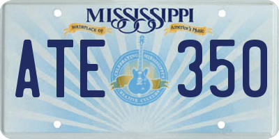 MS license plate ATE350