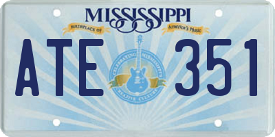 MS license plate ATE351