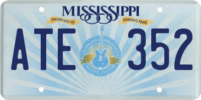 MS license plate ATE352