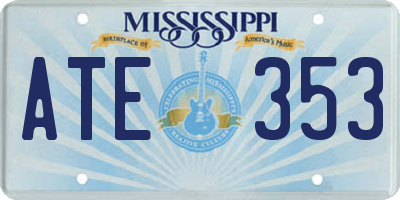 MS license plate ATE353