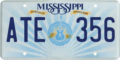 MS license plate ATE356