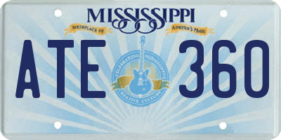 MS license plate ATE360