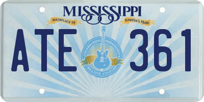 MS license plate ATE361
