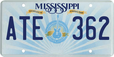 MS license plate ATE362