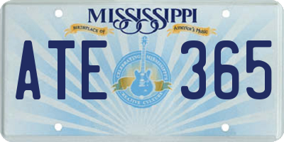 MS license plate ATE365