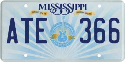 MS license plate ATE366