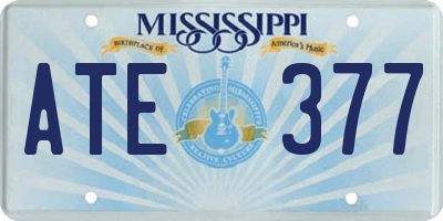 MS license plate ATE377
