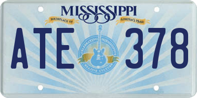 MS license plate ATE378