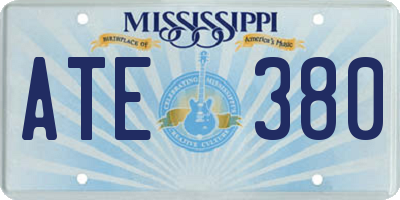 MS license plate ATE380