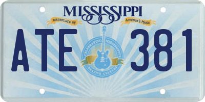 MS license plate ATE381
